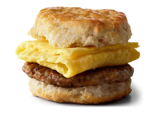 mcdonalds sausage biscuit with egg regular size biscuit