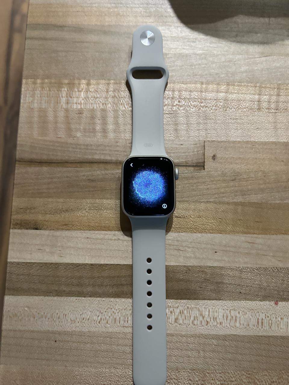 apple watch se in gray with blue and black face